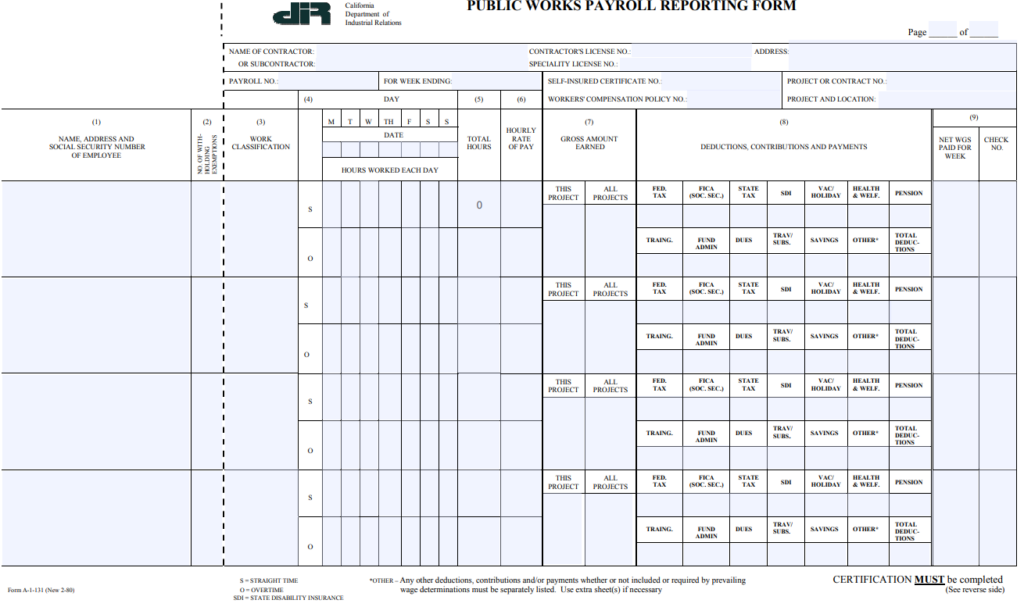 payroll reporting form