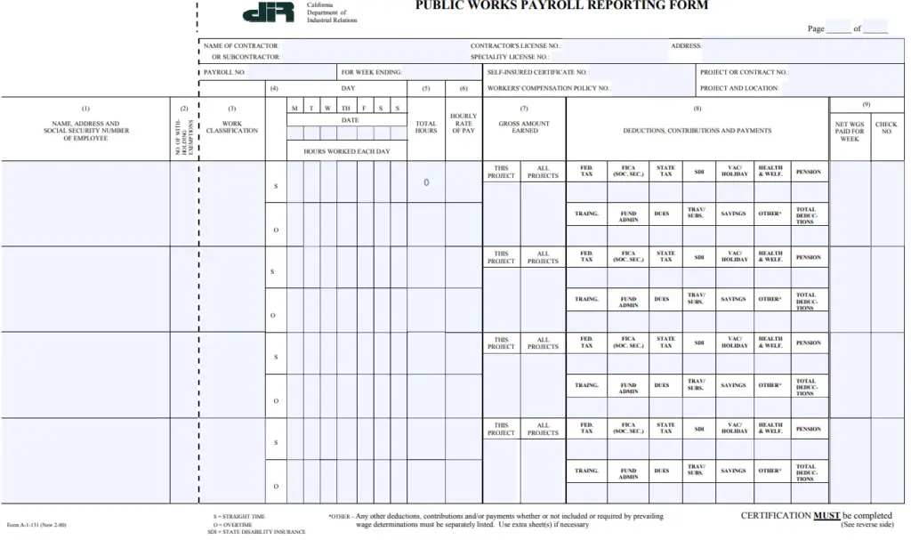 payroll reporting form