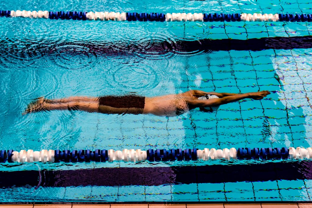 man swimming
